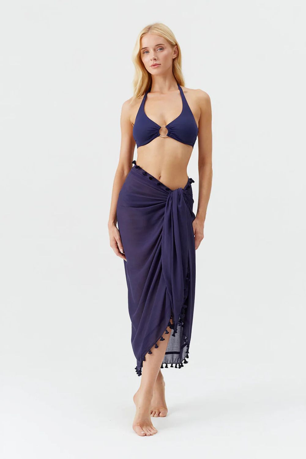 Pom Pom Trim Cotton Pareo