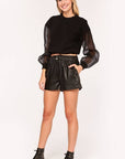 Cami NYC Valeria Sweatshirt in Black Color: Black Size: XS, S, M, L at Petticoat Lane Greenwich, CT