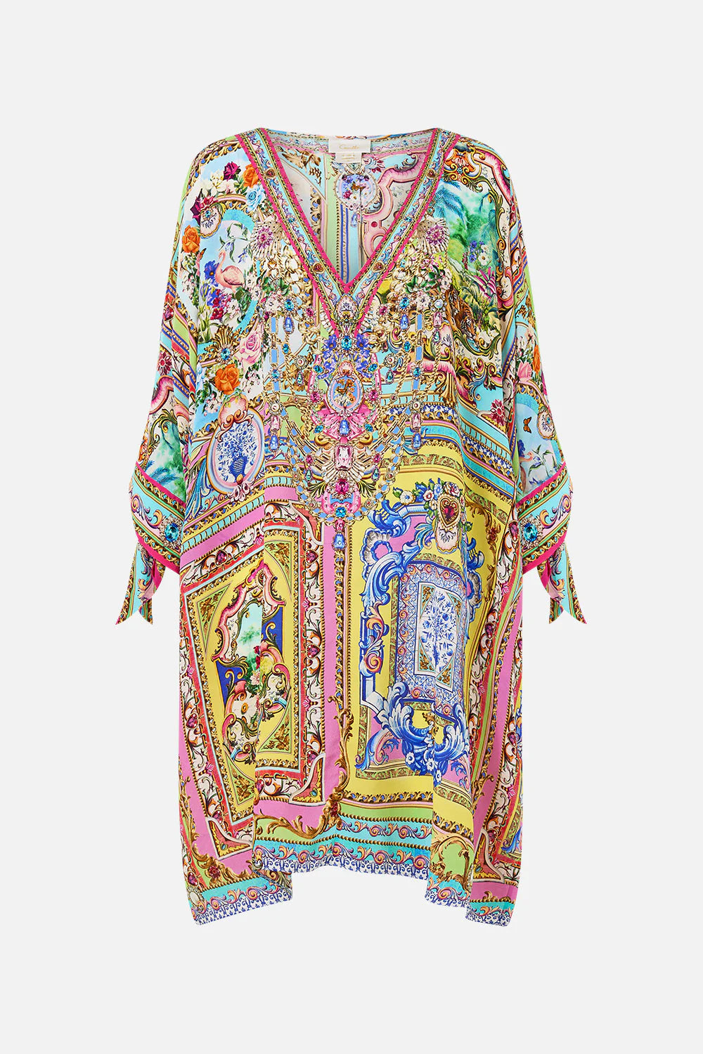 Short Sleeve V-Neck Kaftan in Spirit of Santa Maria