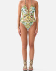 Halter Neck One-Piece Swimsuit in Wanderlust Empire