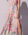 Iraso Long Dress in Olive Botanic