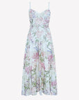 Chrissy Long Dress in Blue Botanic