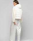 Lightweight Quilted Jacket with Hood in White
