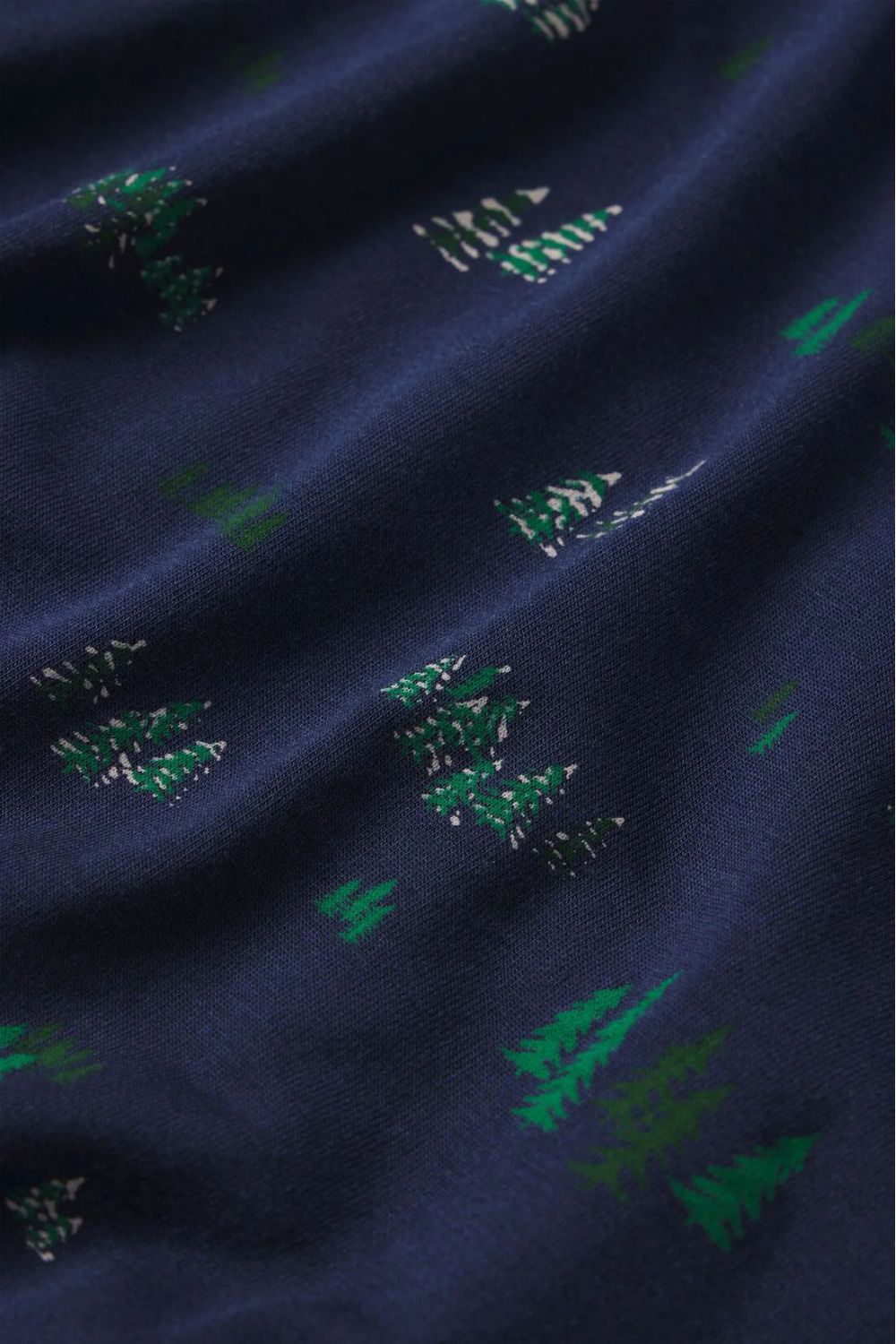 Gisele Printed Long PJ Set in Forest Pine Navy/Ivory