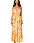 Dorinda Crinkle Chiffon Dress in Golden Hour
