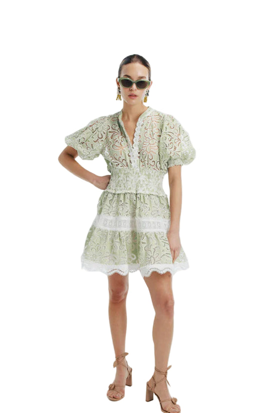 Marion Mini Dress in Green
