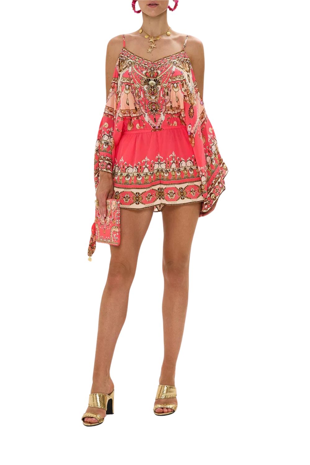 Drop-Shoulder Playsuit in Shell Games