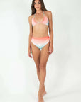 Multi Tie High Waisted Bikini Set in Oasis Coral