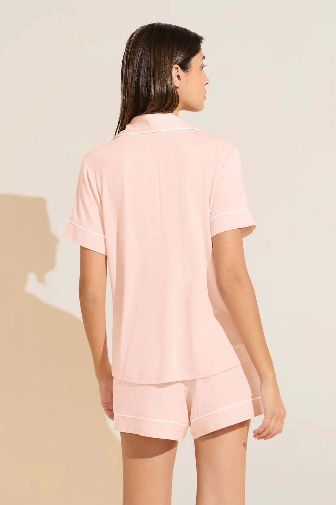 Gisele Relaxed Short PJ Set in Velvet Pink/Ivory