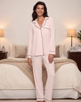Gisele Long PJ Set in Velvet Pink/Ivory
