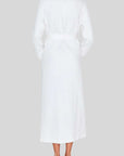Kelly Long Sleeve Jacquard Long Robe in White
