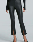 Faux Leather Split Front Pant