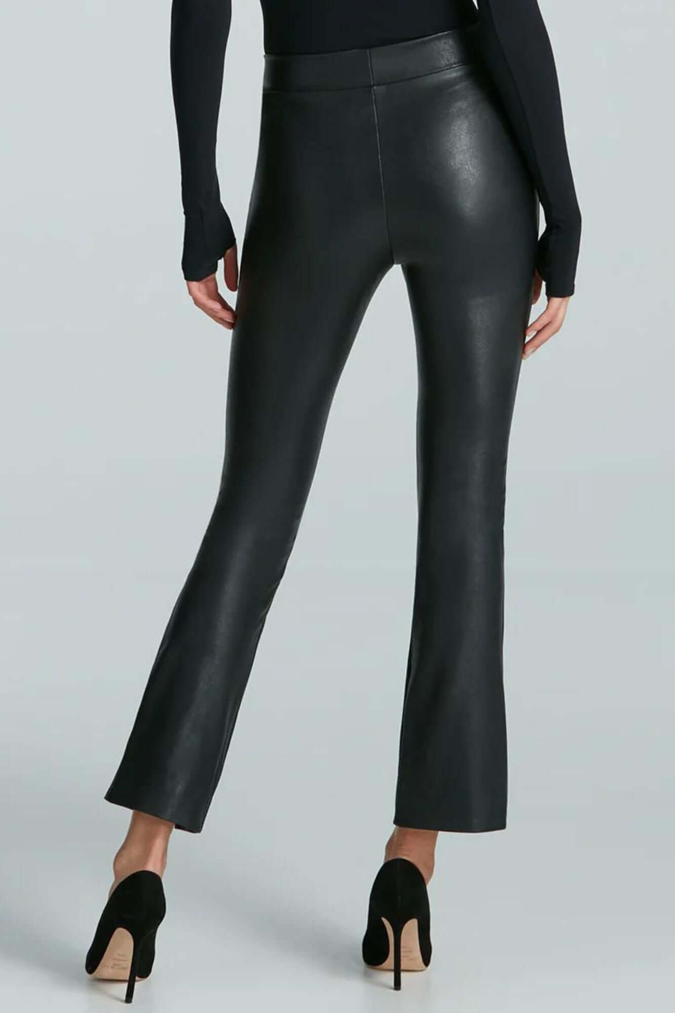 Faux Leather Split Front Pant