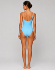 Maya V-Neck One Piece in Pale Blue