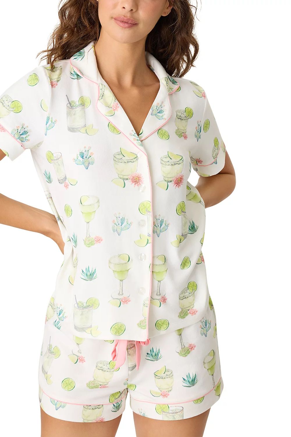 Lime Sunshine Short Sleeve and Shorts Pajama Set