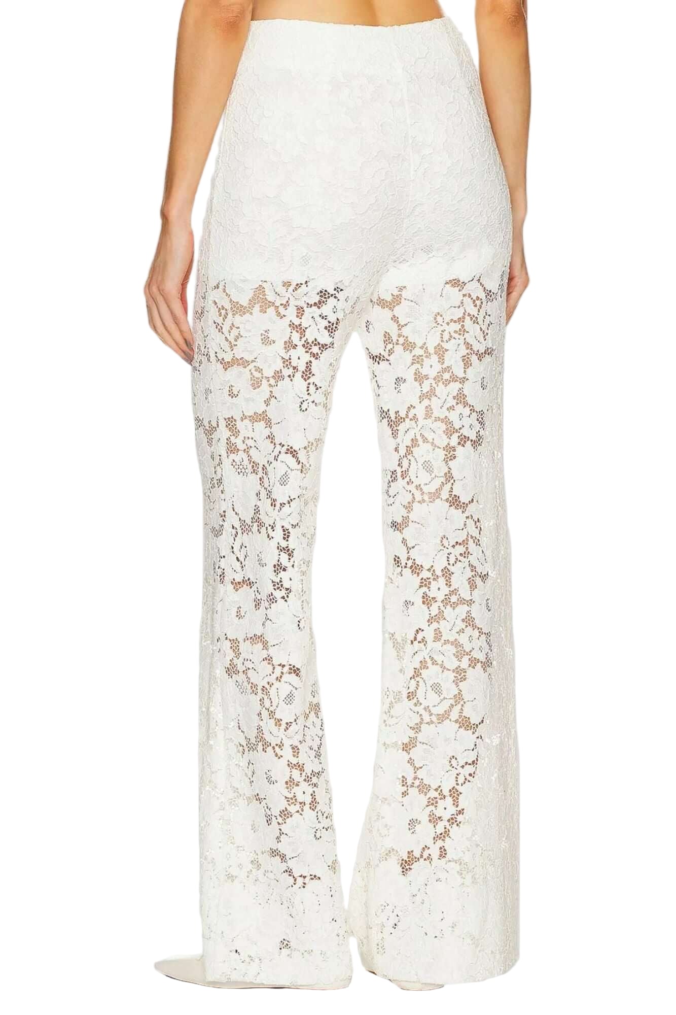 Sans Faff London Lace Flared Pants in White