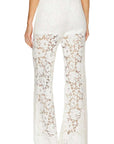 Sans Faff London Lace Flared Pants in White