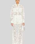 Sans Faff London Lace Flared Pants in White