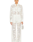 Sans Faff London Lace Flared Pants in White