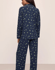 Gisele Printed Long PJ Set in Forest Pine Navy/Ivory