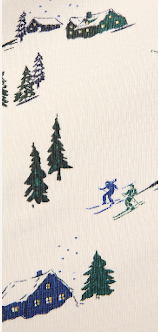 Gisele Shortie Printed PJ Set in Ski Chalet Ivory/Pine