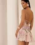 Marlene Short Dress in Pink Botanic
