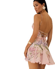Marlene Short Dress in Pink Botanic