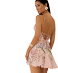 Marlene Short Dress in Pink Botanic