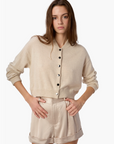 Marcela Cashmere Cardigan in Bone