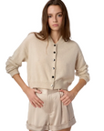 Marcela Cashmere Cardigan in Bone