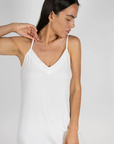 Cannes Pinstripe Chemise in Off White