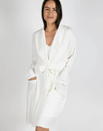 Cannes Pinstripe Robe in Off-White