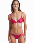 Bralet Bikini with top Split bottom Set in Magenta