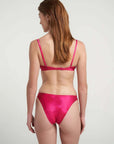 Bralet Bikini with top Split bottom Set in Magenta