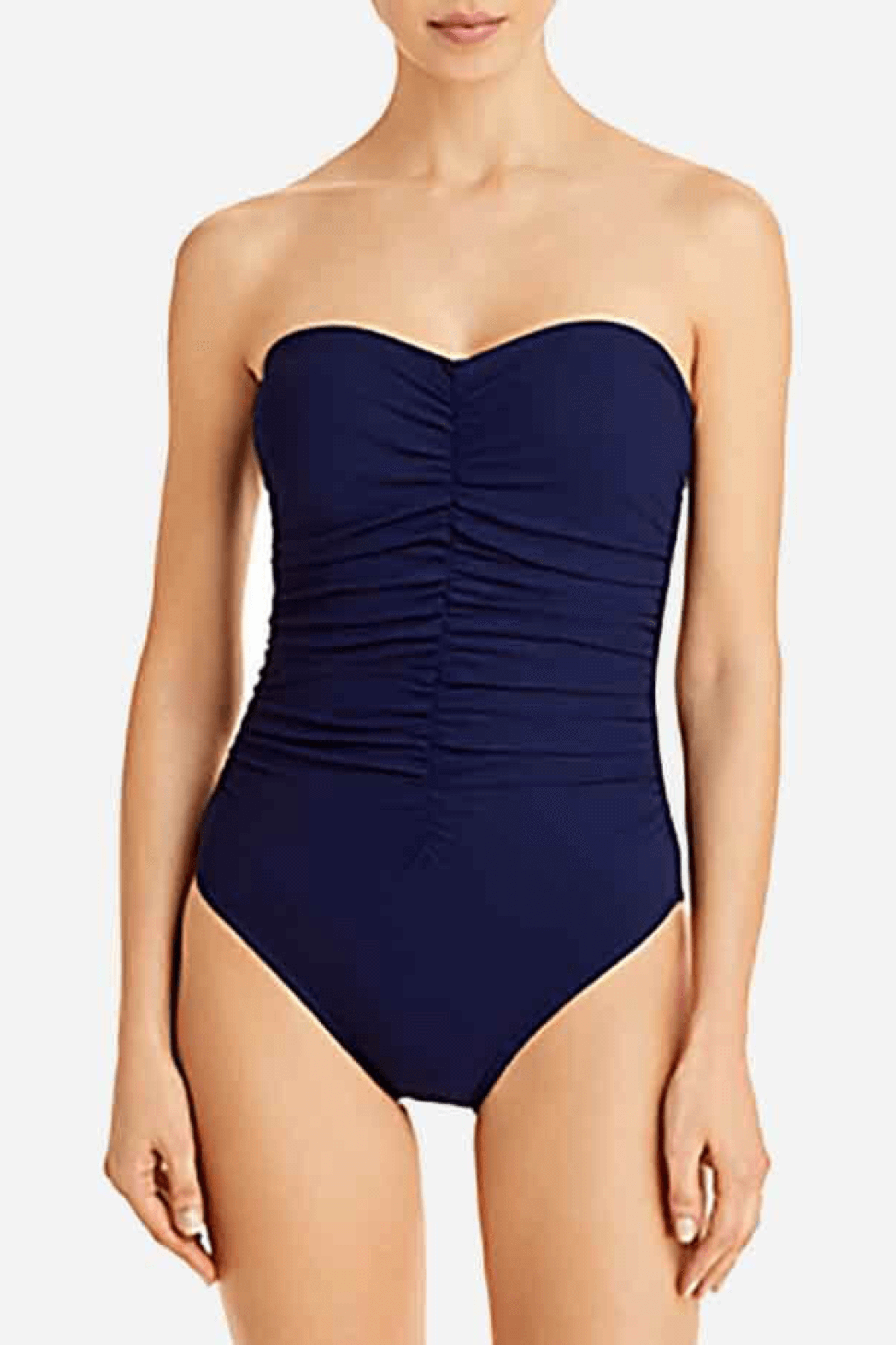 Basics Ruched Bandeau BA-060 in Navy