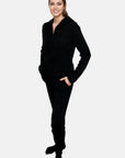 Arlotta Luxe Gauge Hoodie Jacket and Sweatpant Set in Black