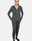 Arlotta Racer Stripe Hoodie and Ribbed Racer Stripe Sweatpants in Charcoal/Flannel Stripe