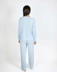 Aspen Dream Cannes Pinstripe Long Set in Cool Blue
