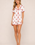 Aspen Dream Lobster Print Short PJ Set front view
