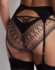 Aubade Voodoo Kiss Suspender Belt in Millenium Black