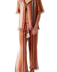 Miguelina Briar Rust Stripes Button Down Size: S Color: Rust Stripe at Petticoat Lane Greenwich, CT