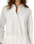 Cami NYC Callum Button Down in White Pinstripe