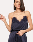 Cami NYC Racer Charmeuse Cami in Navy