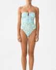 Camilla Gathered Bandeau One-Piece in Midsummer Mosaics
