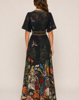 Camilla Shaped Waistband Dress in Palace Zoology back view