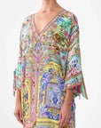 Camilla Short Sleeve V-Neck Kaftan in Spirit of Santa Maria