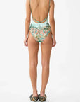 Camilla Straight Neck One Piece Swimsuit in Balearic Bebe
