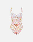 Lace-Up Balconette Underwire One-Piece in Sew Yesterday
