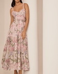 Charo Ruiz Iraso Long Dress in Pink Botanic