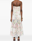 Charo Ruiz Long Dress Danny in Cream Botanic